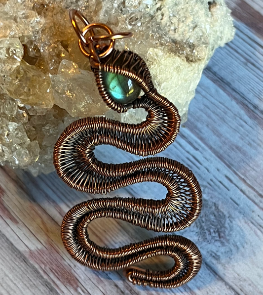 Spellbound Snake Pendant Labradorite